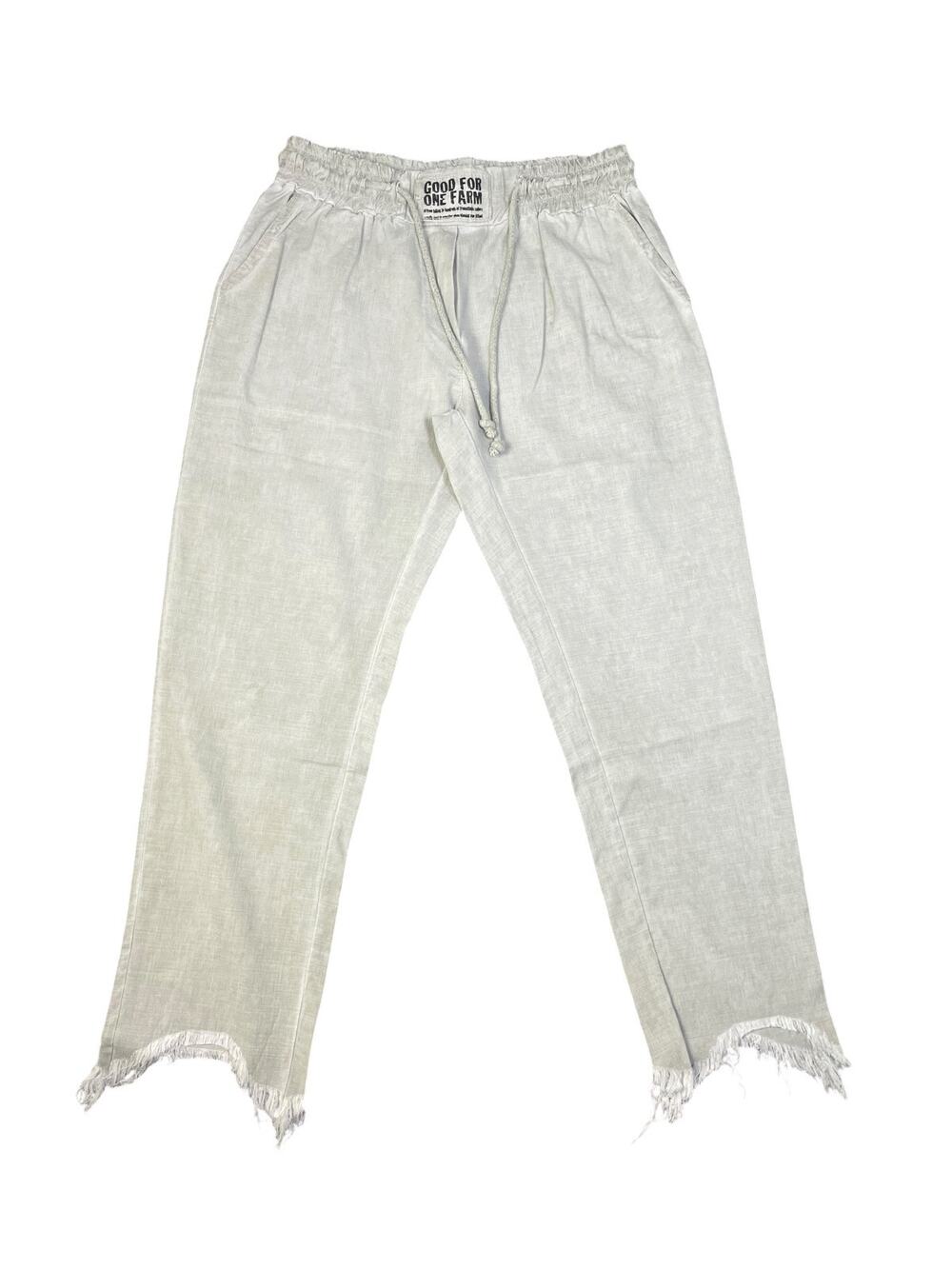 Unbranded Women’s Small Light Grey Linen Blend  Pull On Made In Italy Pants